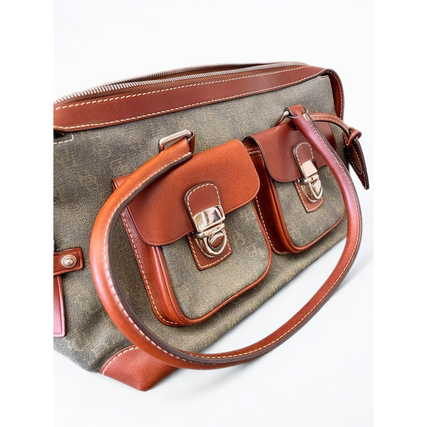 Dooney & Bourke HP65C Double Pocket Tote Hunter NWT Serial K6253580