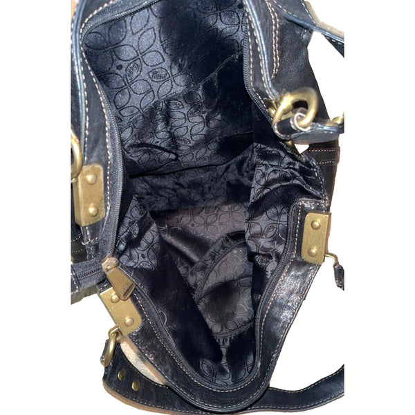 Fossil Large Leather Bucket Shoulder Bag Vintage EUC