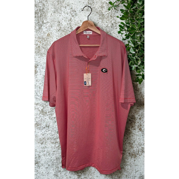 Georgia Bulldogs Peter Millar UGA Polo Summer Comfort Jubilee Stripe Sz. 2XL NWT