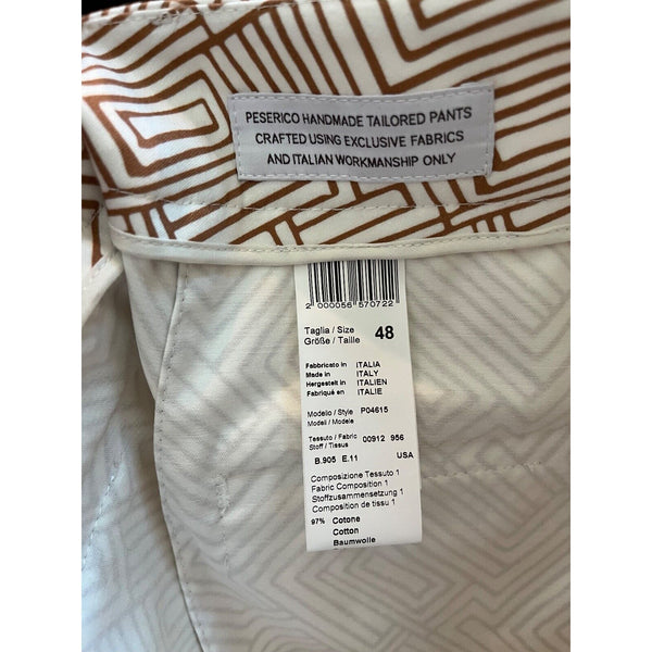 Peserico Graphic-Print Cropped Trousers Camel Butter Size 48 EU 12 US