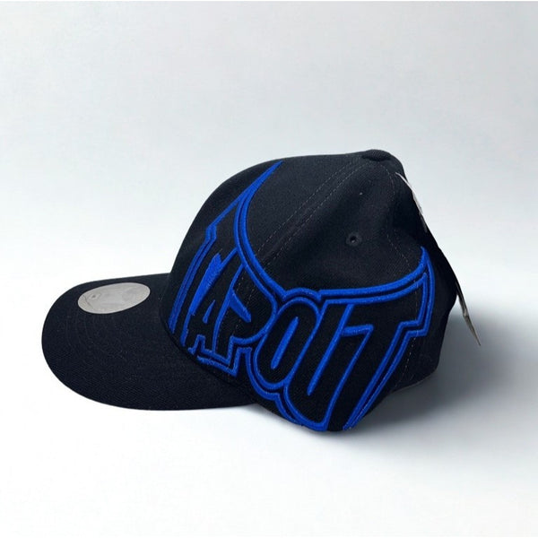 Tapout Y2K Hat Cap Black Blue Embroidered Logo L/XL Flex UFC MMA NWT
