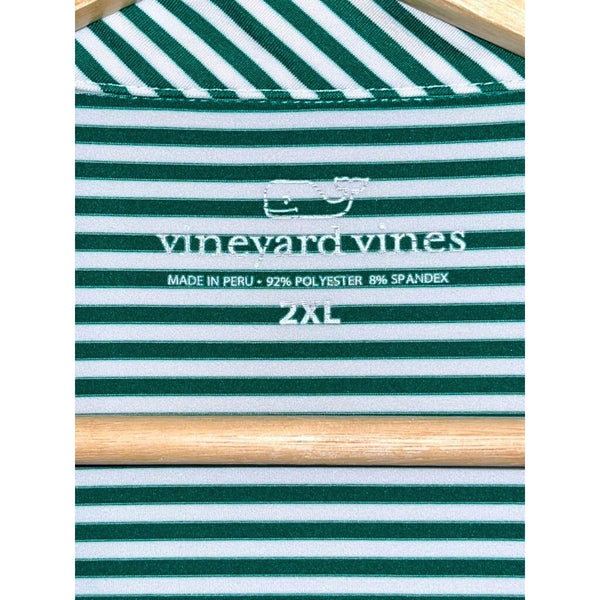 New York Jets Vineyard Vines Winstead Stripe Polo Green White Sz 2XL NWOT