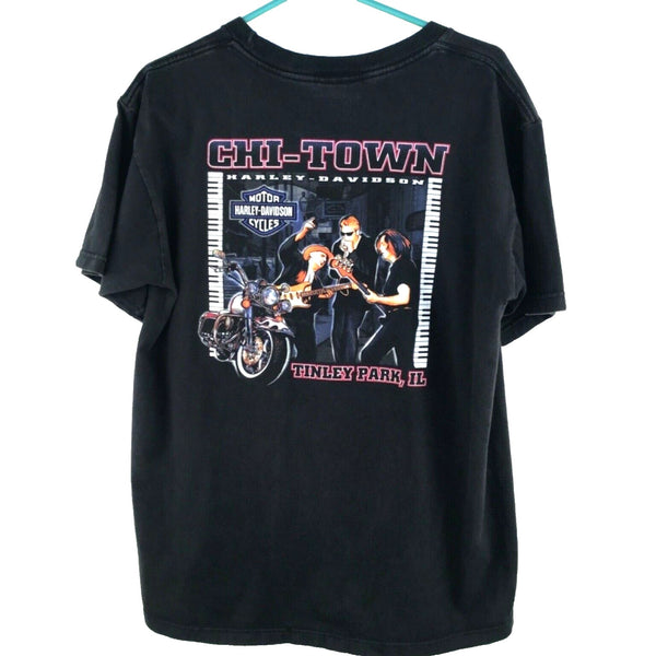 Harley Davidson Chi-Town Tinley Park, Illinois XL Rare Music Biker T Shirt Tee