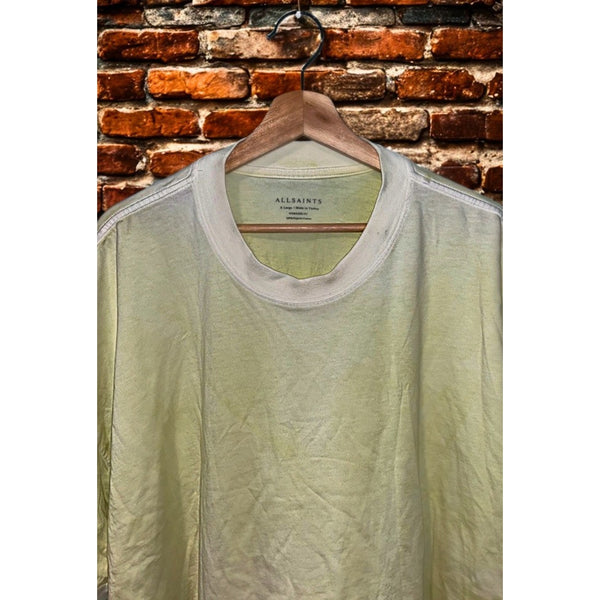 ALLSAINTS Luca Oversized Tee XL Chartreuse Organic Cotton Washed Relaxed