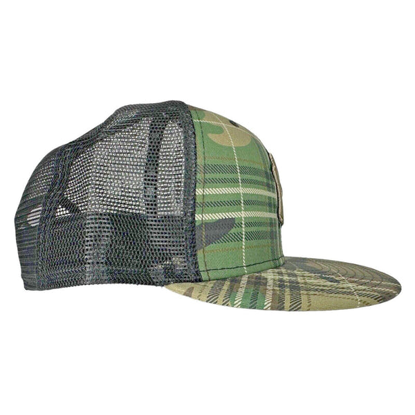 New York Yankees New Era MLB Woodland Plaid Camo Trucker 9FIFTY Snapback Hat