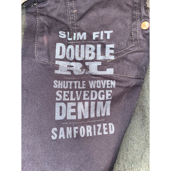 RRL Ralph Lauren Slim Fit Selvedge Denim Jeans Green 36x32 NWT RARE