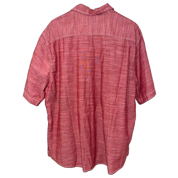 Woolrich Button Front Shirt Atlas 2XL Heather Wine Chambray Cotton Short Sleeve