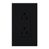 Lutron NTR-15-TR-BL Nova T Tamper Resistant Receptacles 15A 125V in Black, Matte