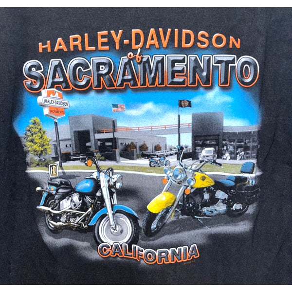 Harley Davidson Life Begins When You Get One Sacramento XL Hanes Beefy-T Biker T