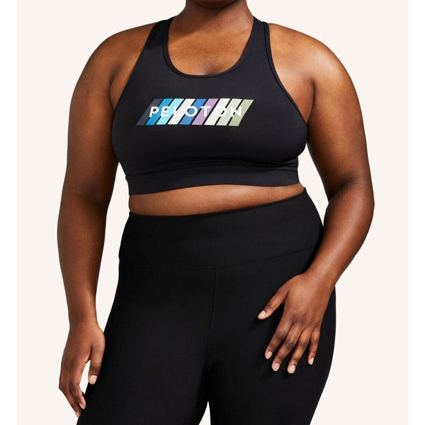 Peloton Womens Small Black SU221 Pace High Neck Sports Bra NWT