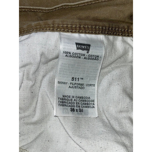 Levi’s 511 Skinny Jeans Mens 36x34 Military Green Cinch Waist 7 Pocket