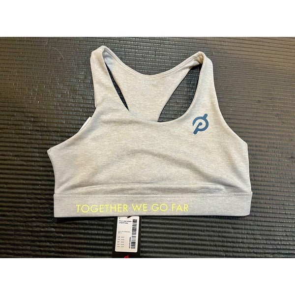Peloton Womens Heathered Strappy Sports Bra Together We Go Far PS121 Size Small