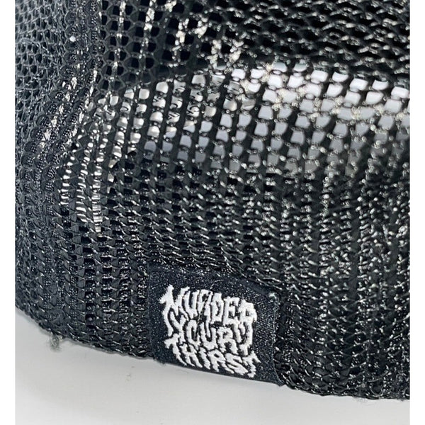 Liquid Death Black Mesh Trucker Snapback Gold Skull Logo NWOT