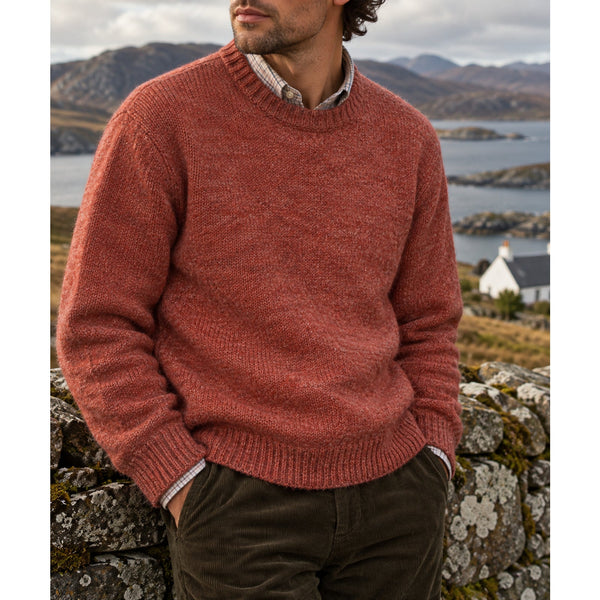 Ben Silver Shetland Wool Shag Sweater Sz. M Scotland LOKL Melange Crewneck Vtg.