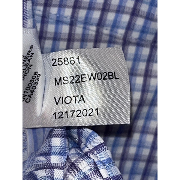 Peter Millar Oak Tree National Shirt L Crown Sport Summer Comfort Blue Check