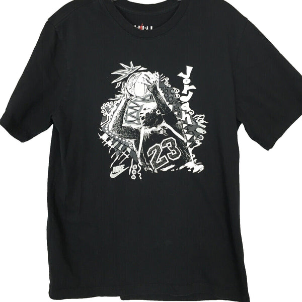 Air Jordan 23 Black/White Distressed Graphic T Shirt Mens Large
