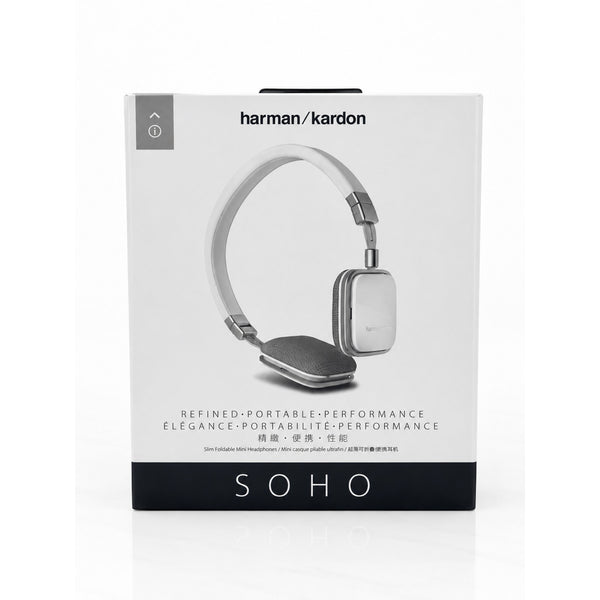 Harman Kardon SOHO Slim Foldable Mini Headphones White HKSOHOIWHT Sealed NIB