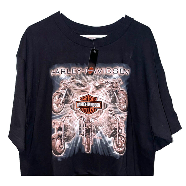 Harley Davidson Wisconsin Diverse Power Bald Eagle USA 2XL Rare Biker T Shirt
