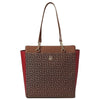 Tommy Hilfiger Antonella II Tote Chestnut Red Monogram Jacquard Womens EUC
