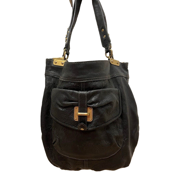 Fossil Large Leather Bucket Shoulder Bag Vintage EUC