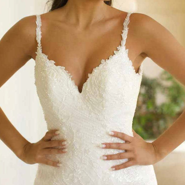 Stella York 7589 Sparkly Fit-and-Flare Wedding Dress Sz. 14 (SAMPLE)