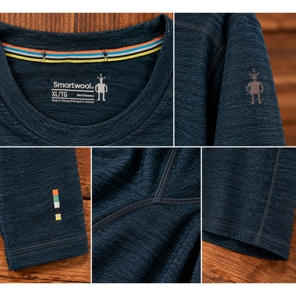 Smartwool Men's XL Merino Wool Long Sleeve Crewneck Base Layer Shirt Blue