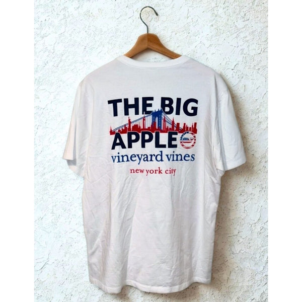 Vineyard Vines The Big Apple NYC Pocket Tee White Mens Size L NWT Graphic Shirt