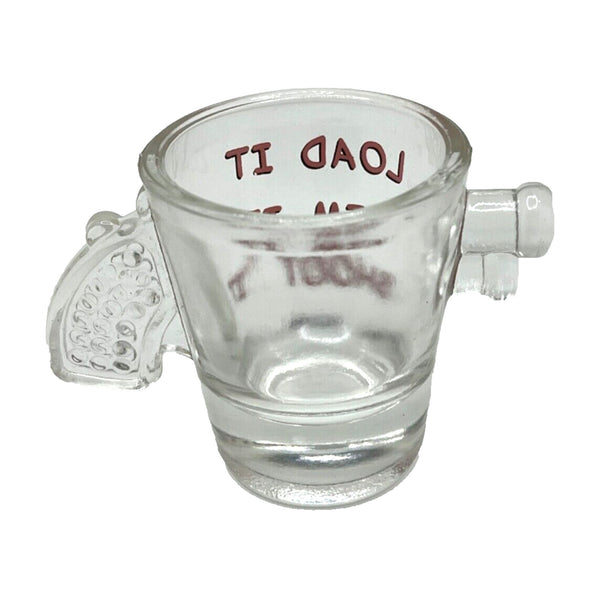 Load It Aim It Shoot It Gun Shaped Indiana Shot Glass