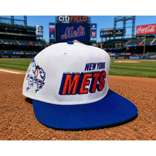 New York Mets Sports Specialties White Dome Snapback Hat NWT Rare Deadstock