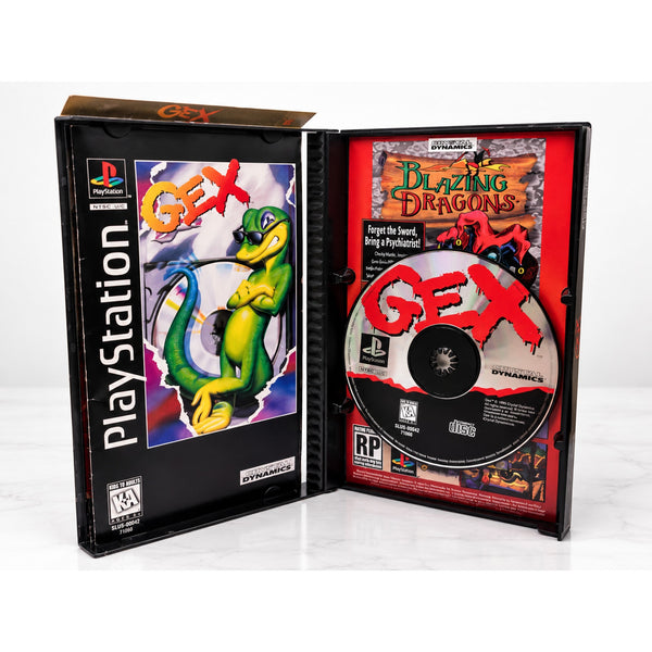 Gex PS1 PlayStation 1 Longbox CIB Complete 95 Crystal Dynamics Rare Black Label