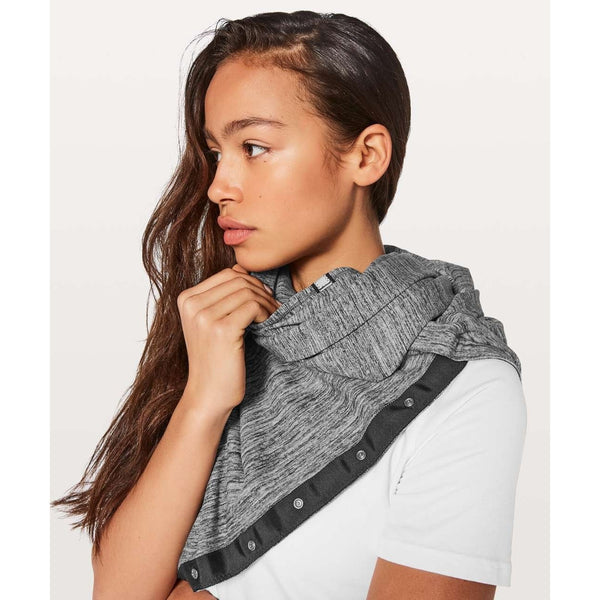 Lululemon Vinyasa Scarf Rulu Space Dye Camo Seal Grey Deep Coal Snap Wrap NWOT