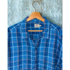 Faherty Brand Mens 2XL 100% Linen Indigo Blue Plaid Button Down Beach Shirt