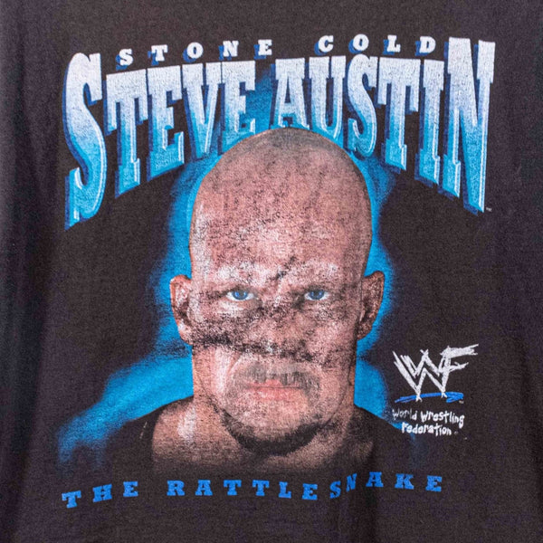 Stone Cold Steve Austin WWF The Rattlesnake Shirt 90s Black Size L Tee Vintage