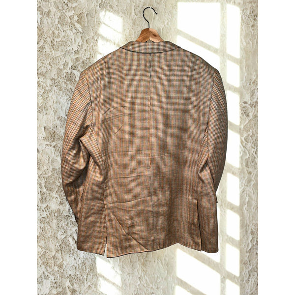 Paul Fredrick Linen Silk & Wool Pastel Herringbone Blazer Sports Coat Sz 48L