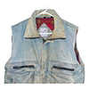 Vtg 90s Streetwear Mens L Distressed Flannel Lined Acid Wash Denim Vest Jacket