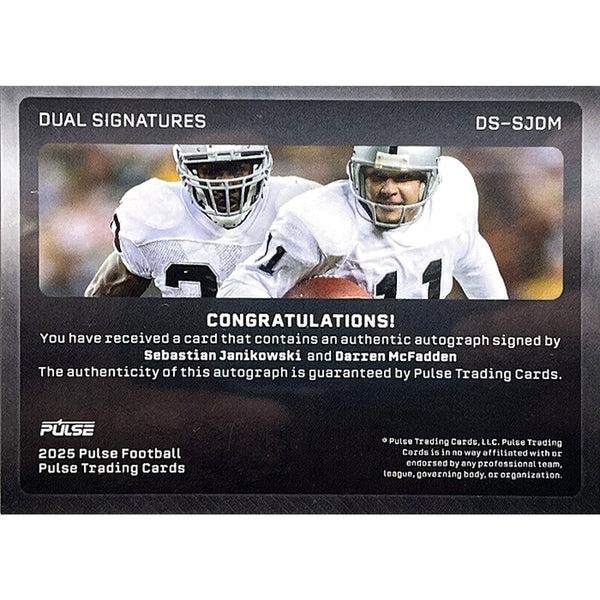 Darren McFadden Sebastian Janikowski 2025 Pulse Dual Auto 37/60 Raiders