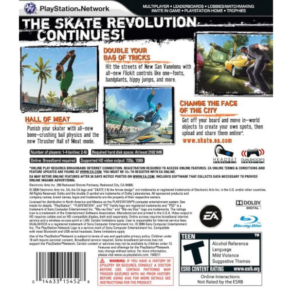 Skate 2 PS3 Sony PlayStation 3 2009 Complete CIB Tested Working