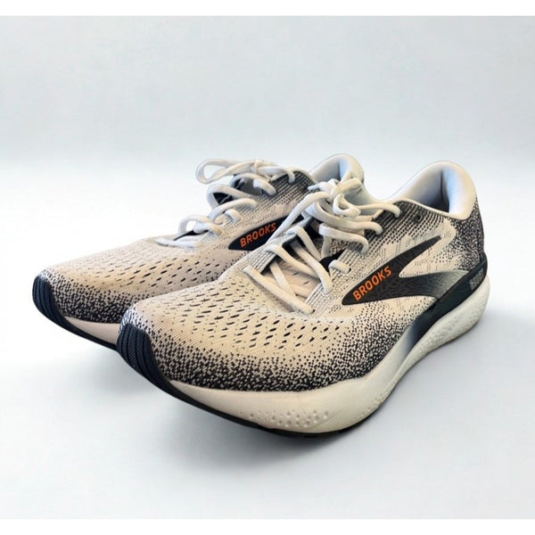 Brooks Ghost 16 Running Shoes Mens 13 White Peacoat Orange Road Runner Sneakers