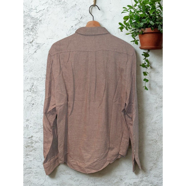 Buck Mason Pacific Twill One Pocket Button Up Shirt Mens Medium Brown