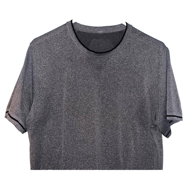 Lululemon Men's Small Breathable Running Top Gray Short Sleeve Crewneck