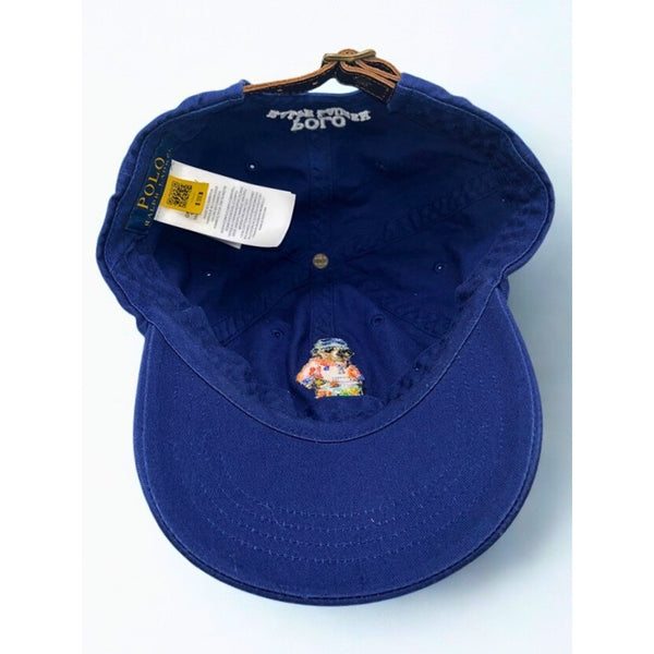 Polo Ralph Lauren Polo Bear Hawaiian Hat Navy Leather Strap Adjustable Rare