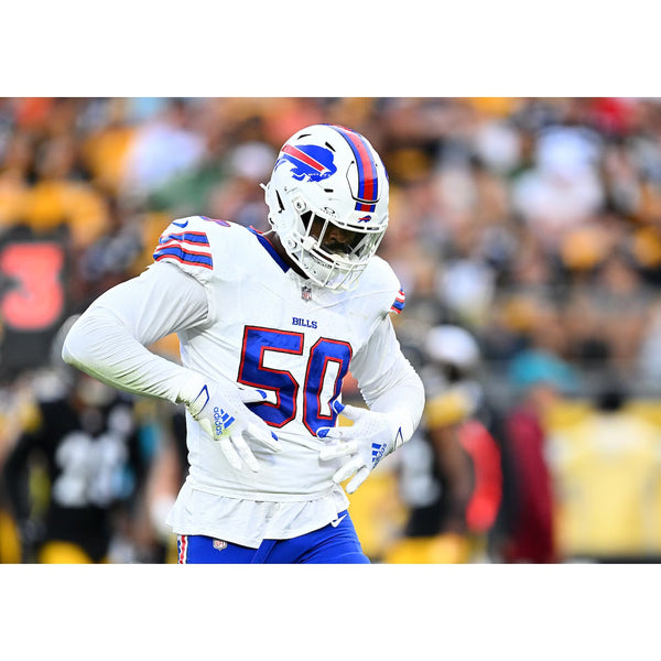 Gregory Rousseau Signed Buffalo Bills White Jersey Auto JSA COA XL Custom