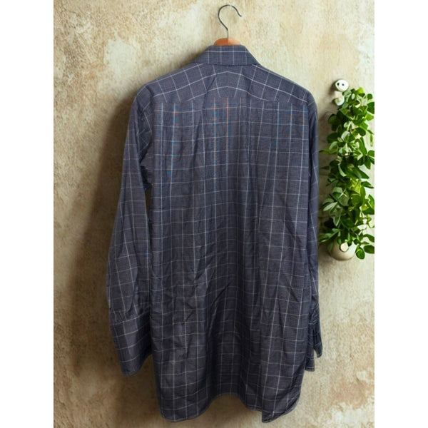 Charles Tyrwhitt Dress Shirt Non Iron Check Sea Island Sz. 16/34 French Cuff