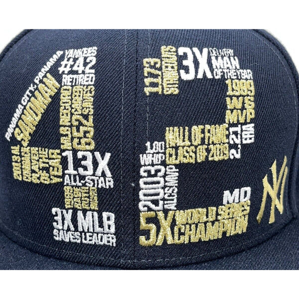 Mariano Rivera New York Yankees HOF 42 MLB Stats Hat New Era Sz 8 Fitted 59Fifty