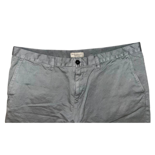 Burberry Brit Sz 38 Grey Chino Shorts Cotton Linen EUC