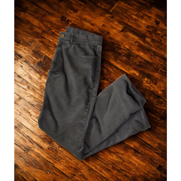 Marine Layer Terry Cord 5 Pocket Pant Slim Straight 30x32 Washed Black (Flaw)