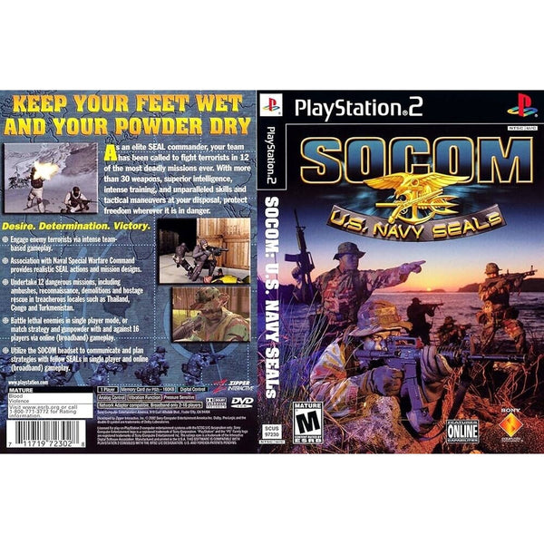 SOCOM: U.S. Navy SEALS (Sony PlayStation 2, 2002) Tested With Manual