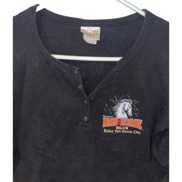 Iron Horse Saloon 2004 Biketoberfest Women's Sz. M Henley Harley Motorcycle