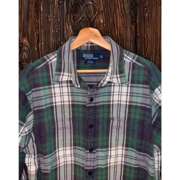 Polo Ralph Lauren Farrell Heavy Twill Shacket Men’s L Tartan Plaid Work Shirt