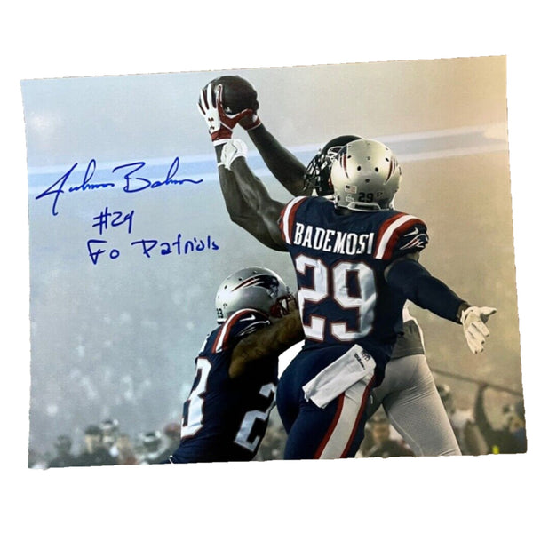Johnson Bademosi Inscribed “Go Patriots” Autographed New England Patriots 8x10